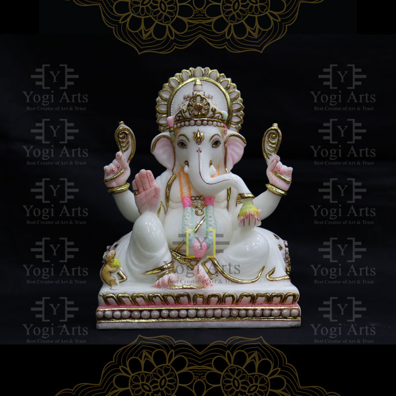 Colourful Marble Ganesha Statue