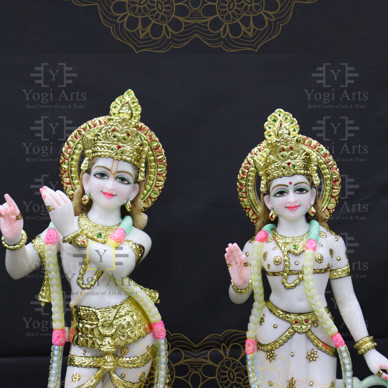 Colourful Radha Krishna Statue