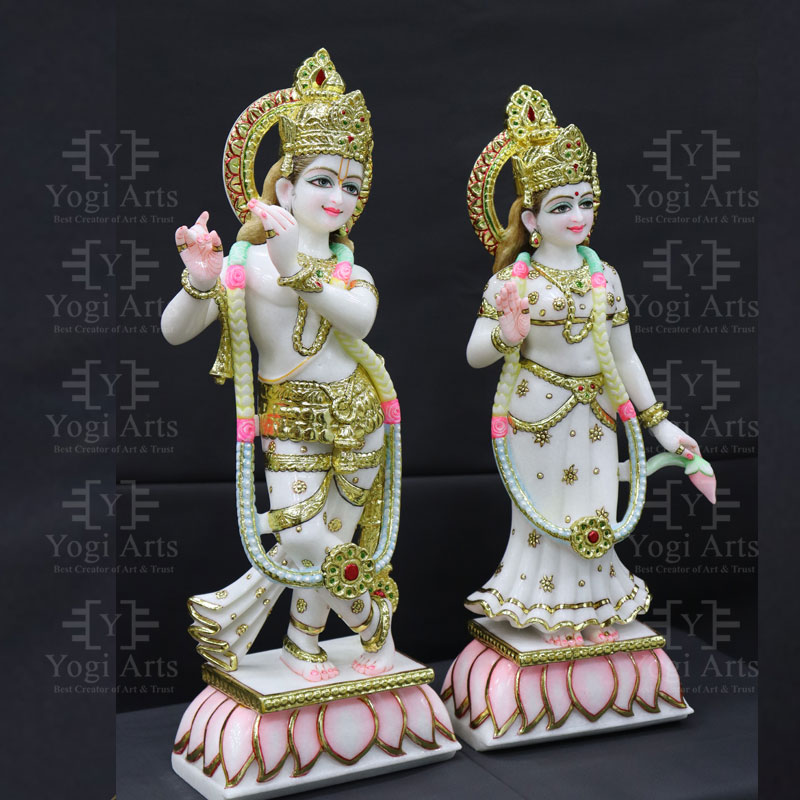 Colourful Radha Krishna Statue