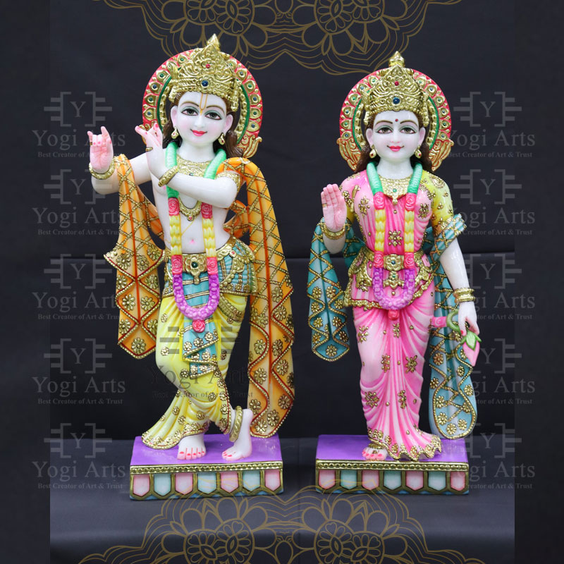 Decorated Radha Krishna Statue