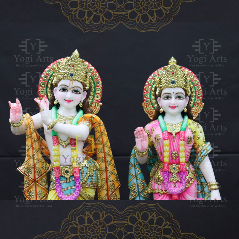 Decorated Radha Krishna Statue